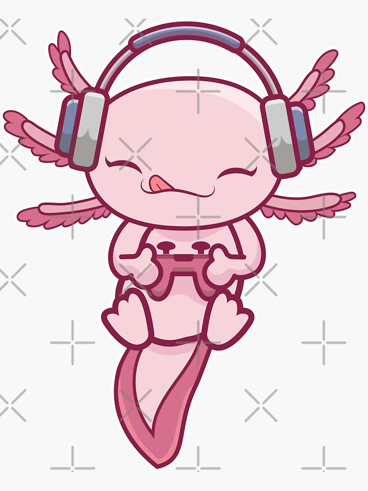 Cute Gaming Axolotl Video Game Computer Videogame PC Kawaii Anime