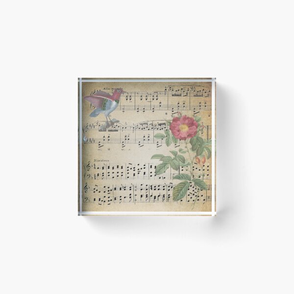 Item preview, Antique Floral, Bird Sheet Music Design, Music Lovers designed and sold by Jaydee001.