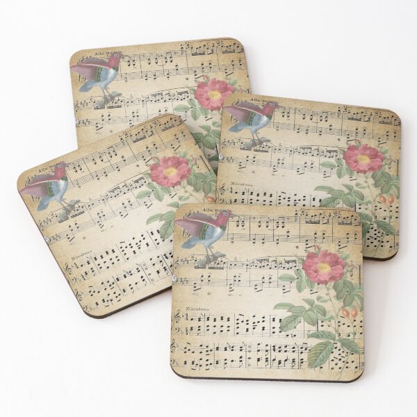 Item preview, Antique Floral, Bird Sheet Music Design, Music Lovers designed and sold by Jaydee001.