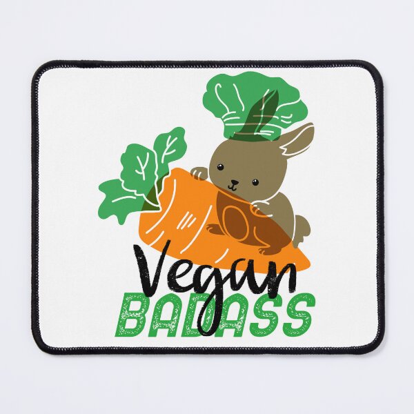 Item preview, Vegan Badass | Cute Bunny Veggie Eater | Fun Vegan Vegetarian designed and sold by DevlynnDesigns.