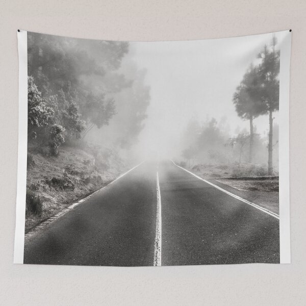 Item preview, foggy road in forest , trees and highway in fog designed and sold by ohaniki.