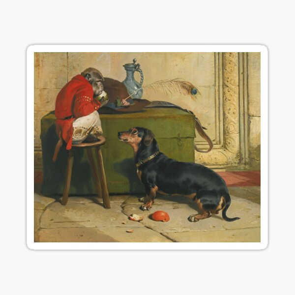 Item preview, Ziva | Edwin Henry Landseer | 1874 Dog and Monkey Victorian Print designed and sold by CJET.