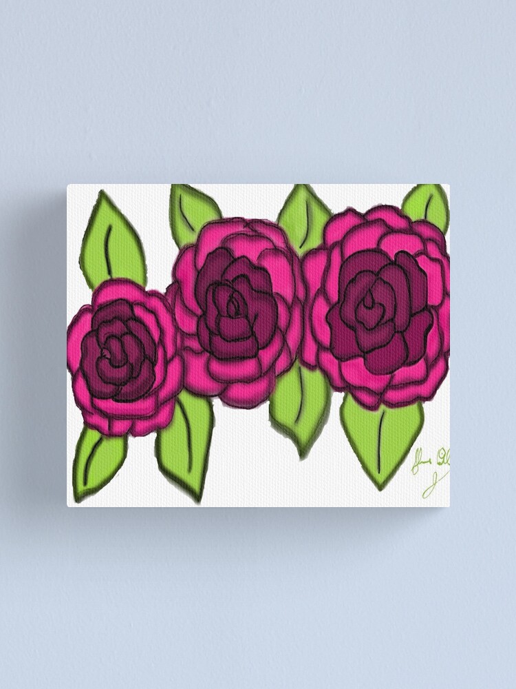 Lienzo «Rosas Fucsia y Violeta Fandango Oscuro» de theflowergirl29 |  Redbubble