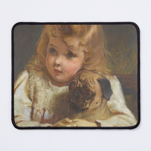 Item preview, Girl With a Pug | Charles Burton Barber | Animal Print designed and sold by CJET.