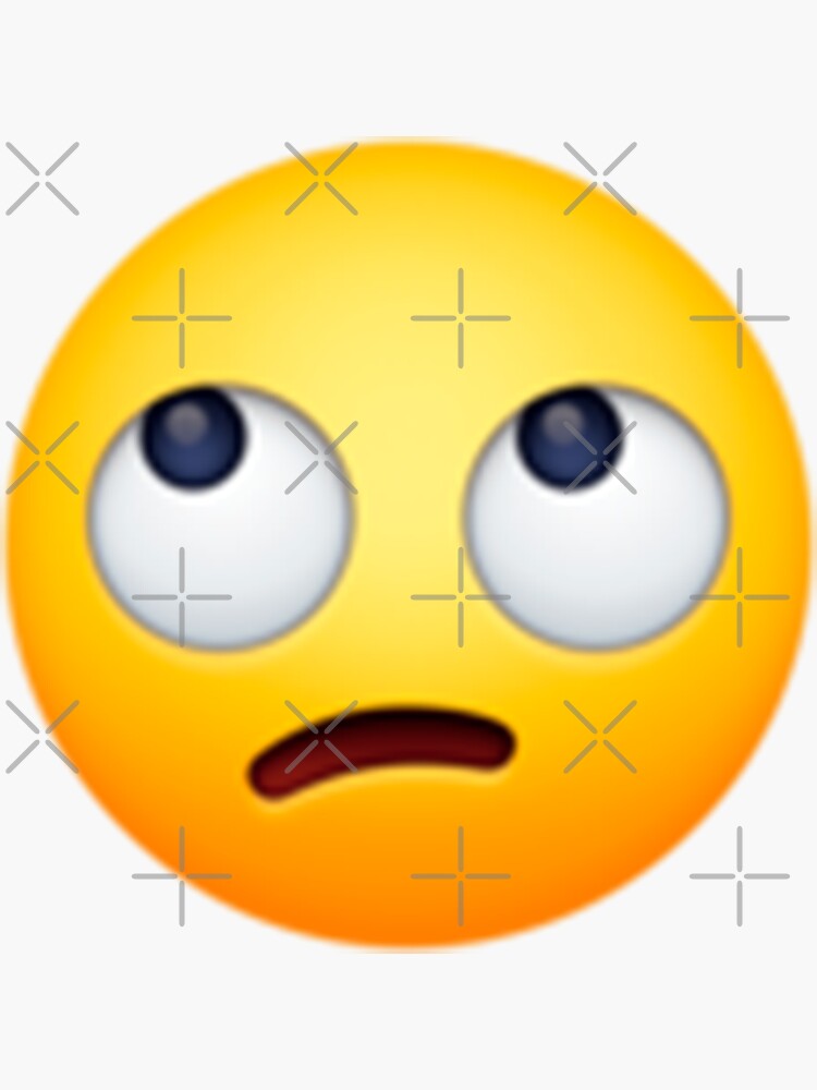 "Face with Rolling Eyes Emoji (Facebook Edition)" Sticker by santiagopaez Redbubble