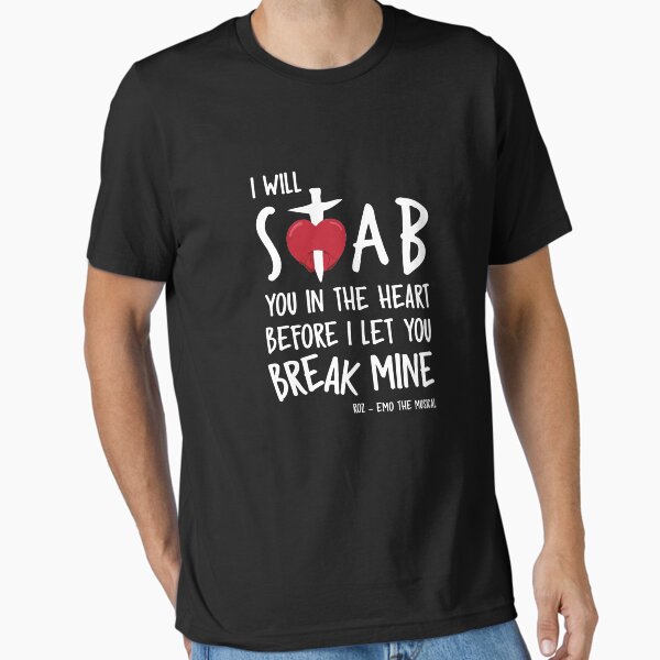 EMO The Musical - Stab You In The Heart... White font Essential T-Shirt