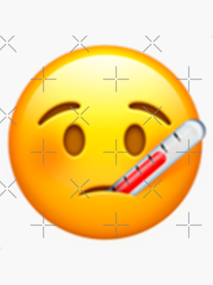 "Face with Thermometer Emoji (Apple Edition)" Sticker by santiagopaez