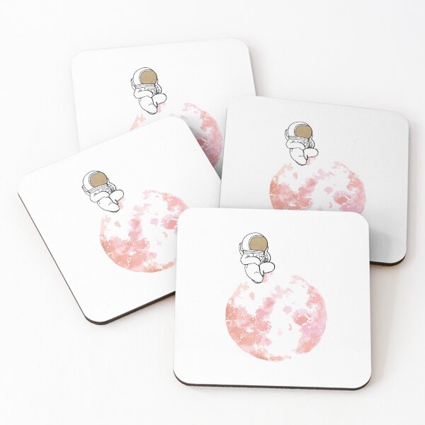 Artikelvorschau, Kleiner Astronaut und der Mond | Staubiger rosa Mond entworfen und verkauft von EPOOCH.