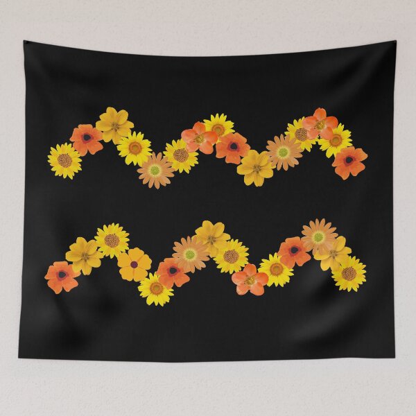 Item preview, Floral Aquarius zodiac sign symbol designed and sold by Hellofriendco.