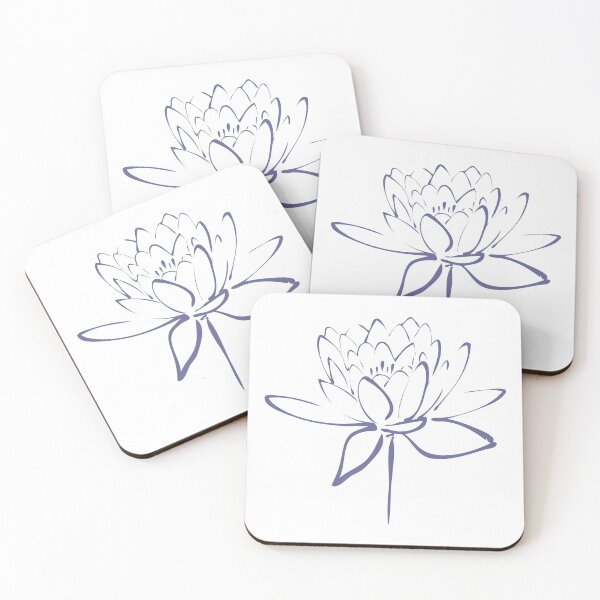 Item preview, Lotus Flower Calligraphy (Blue) designed and sold by Makanahele.