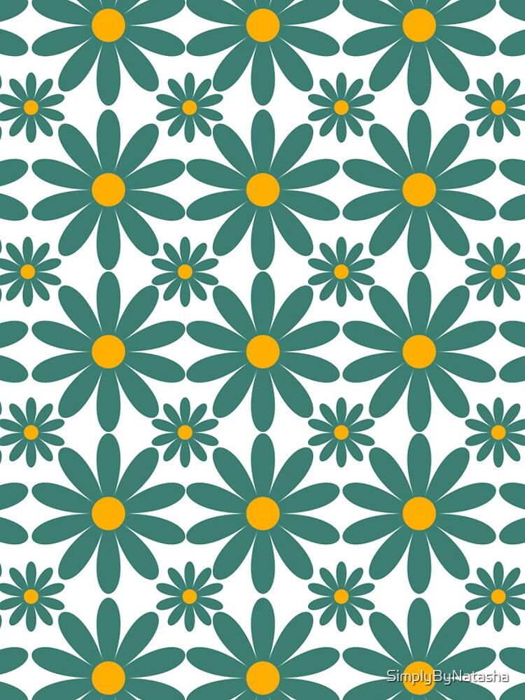 Flower Grid In Turquoise & Yellow by SimplyByNatasha