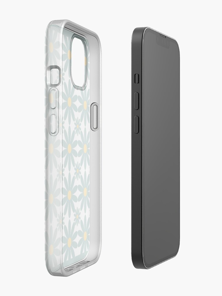 Alternate view of Flower Grid In Turquoise & Yellow iPhone Case