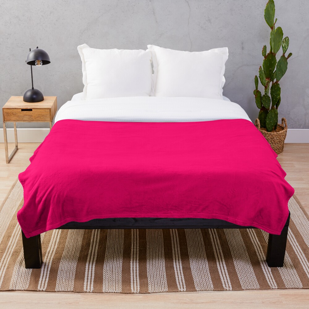 Super Bright Fluorescent Pink Neon Throw Blanket
