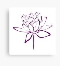 Lotus Flower Calligraphy (Purple) Canvas Print