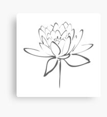 Lotus Flower Calligraphy (Smoke Grey) Canvas Print