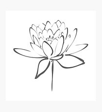 Lotus Flower Calligraphy (Smoke Grey) Photographic Print