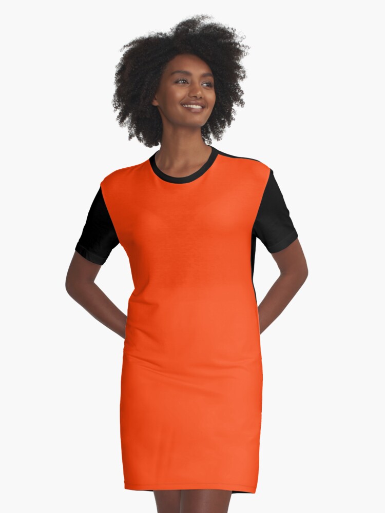 fluorescent orange dress