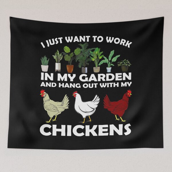 Item preview, I Just Want To Work In My Garden And Hang Out with Chicken designed and sold by tamara-art.