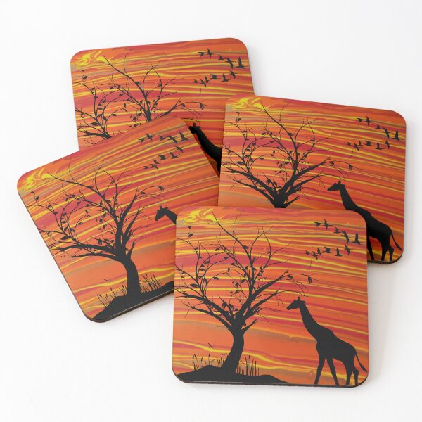 Item preview, Sunset African Savannah Landscape - Original Acrylic Art designed and sold by AussieMuma.