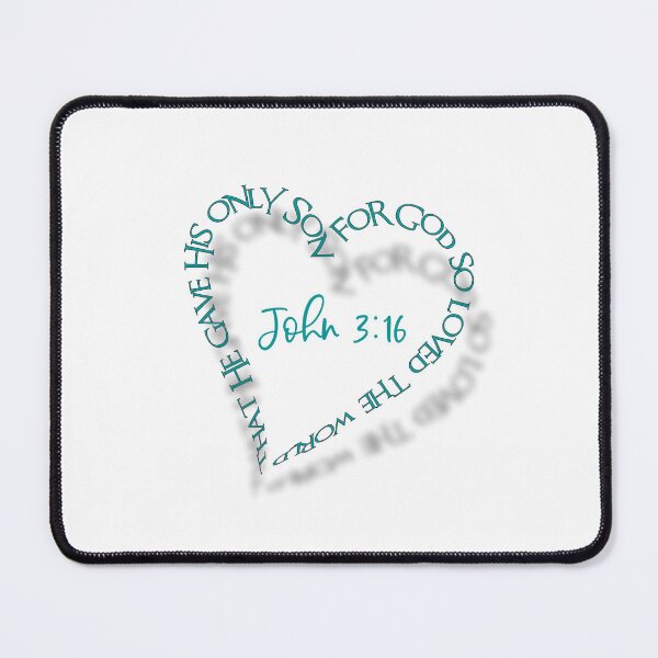 Item preview, John 3:16 Heart Verse (Aqua) designed and sold by PawsitiveMum.