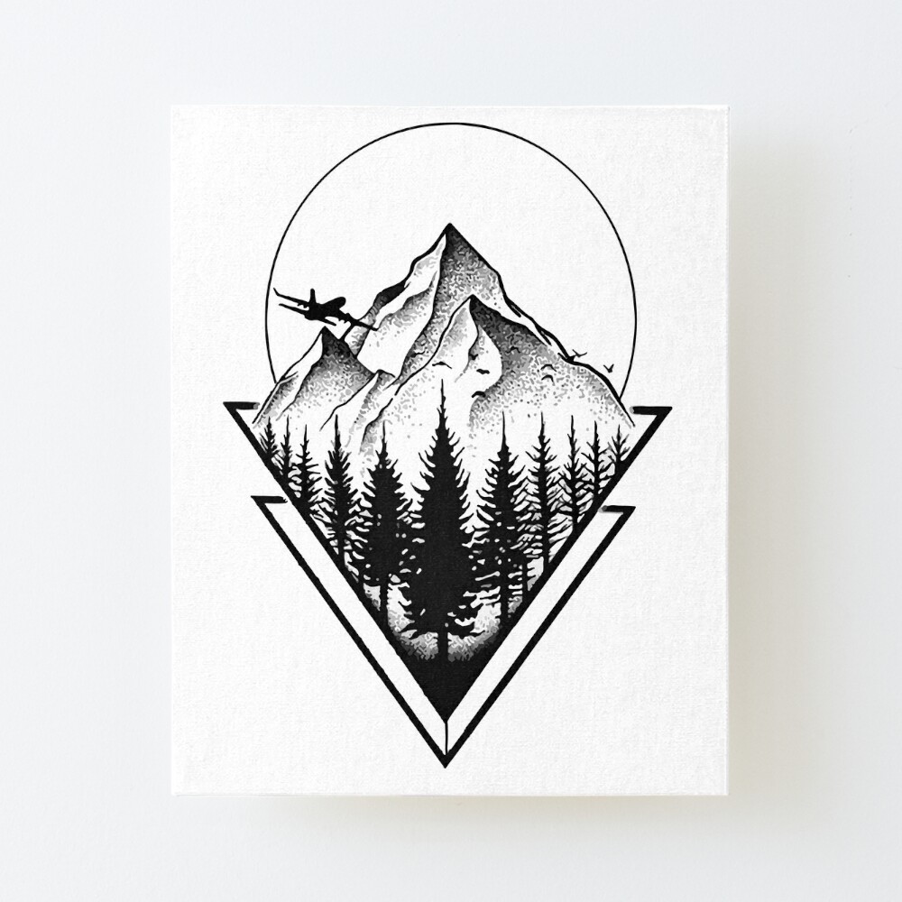 Elegant Paperclip-inspired Back Tattoo with Round Mountains Stock  Illustration - Illustration of elegant, ideas: 284673410