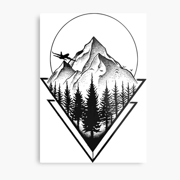 Mountain Tattoo Metal Prints for Sale | Redbubble