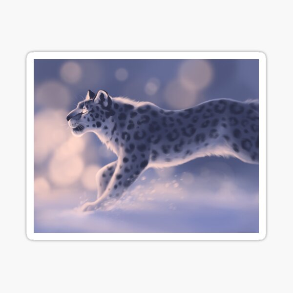 "Snow leopard - fantasy art" Sticker for Sale by MistyHarbor | Redbubble