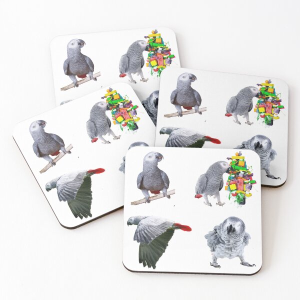 Item preview, African Grey Sticker Pack Of 4 Photo Designs, great gift for African Grey Owners and Parrot Lovers. designed and sold by Abstractdiva.