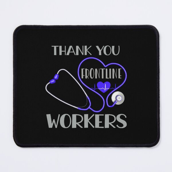 Item preview, Thank You Frontline Workers (Blue on Black) designed and sold by PawsitiveMum.