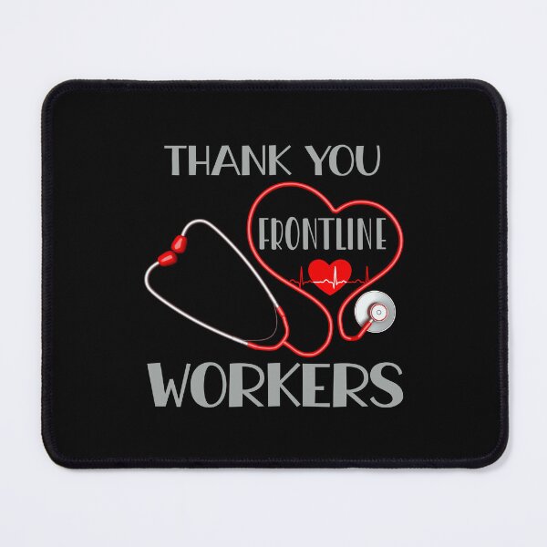 Item preview, Thank You Frontline Workers (Red on Black) designed and sold by PawsitiveMum.