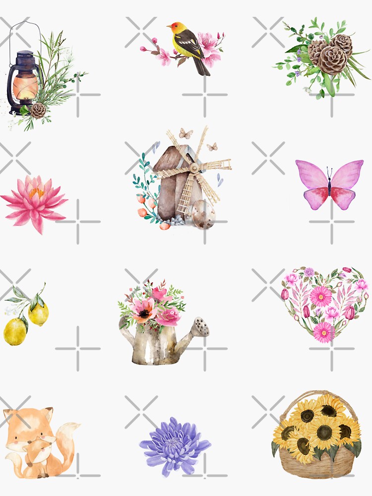 Watercolor Christmas Flowers stickers for planners and decor – Dicope  Stickers