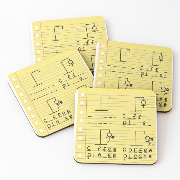 Item preview, coffee hangman game designed and sold by noicethingys.