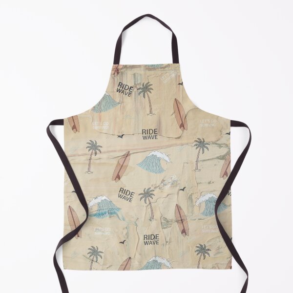 Item preview, beige painted beach surfer palm tree pattern designed and sold by Beeroclock.