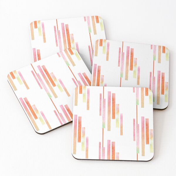 Item preview, White orange vertical striped pattern designed and sold by lausn.
