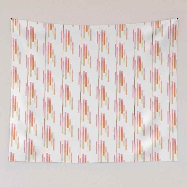 Item preview, White orange vertical striped pattern designed and sold by lausn.