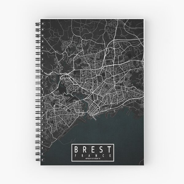 Item preview, Brest City Map of Brittany, France - Dark designed and sold by deMAP.