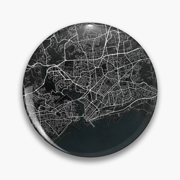 Item preview, Brest City Map of Brittany, France - Dark designed and sold by deMAP.