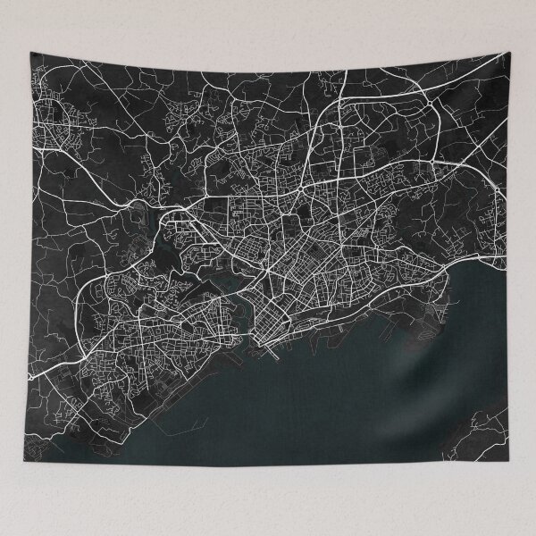 Item preview, Brest City Map of Brittany, France - Dark designed and sold by deMAP.
