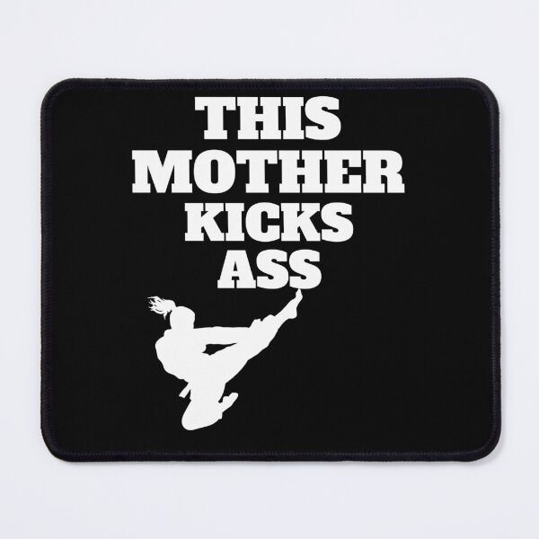 Item preview, This Mother Kicks Ass Strong Woman Mothers Day Kicking White On Black designed and sold by podguy.