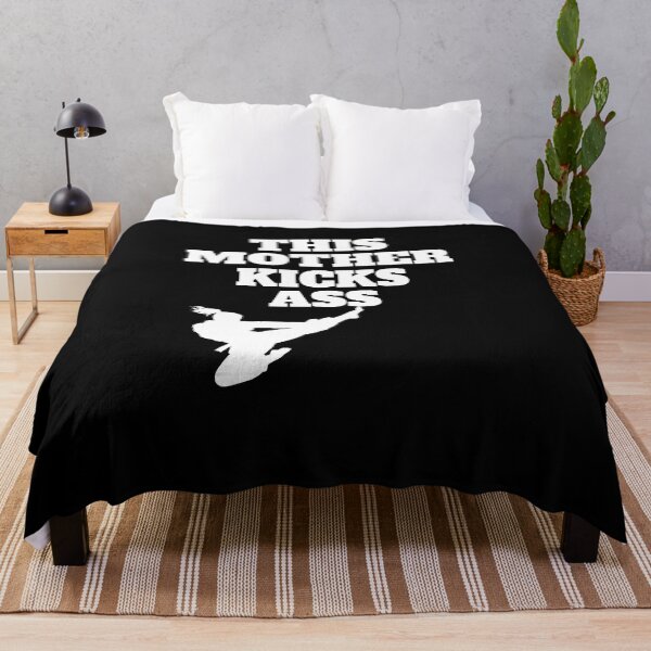 Item preview, This Mother Kicks Ass Strong Woman Mothers Day Kicking White On Black designed and sold by podguy.
