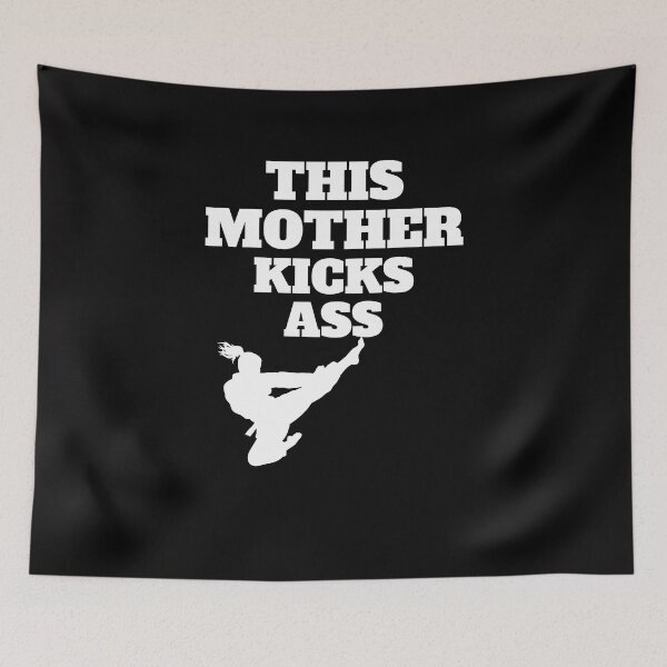 Item preview, This Mother Kicks Ass Strong Woman Mothers Day Kicking White On Black designed and sold by podguy.