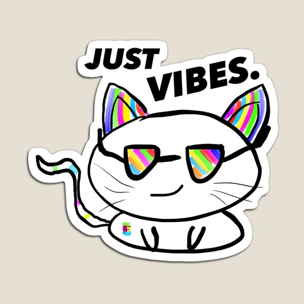 Rainbow cat vibing Magnet