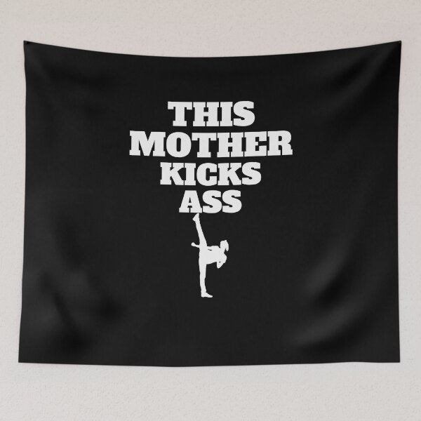 Item preview, This Mother Kicks Ass Strong Woman Mothers Day Kicking White 2 On Black designed and sold by podguy.