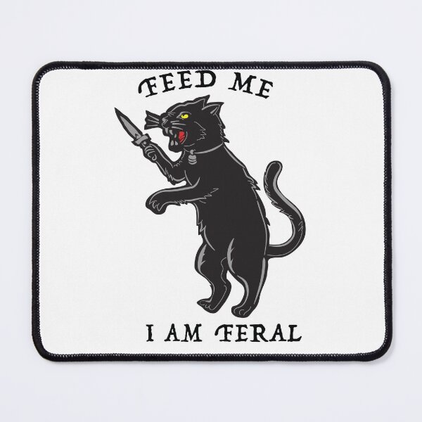 Item preview, Feed Me I am Feral ( Funny Black Cat ) designed and sold by WULFLAND ARTS.