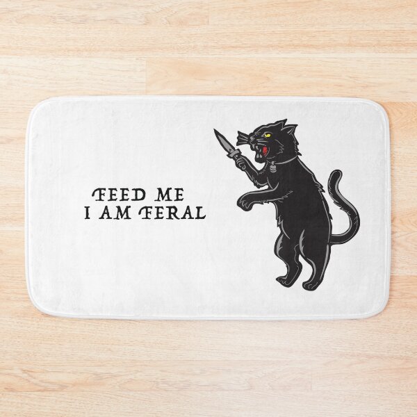 Item preview, Feed Me I am Feral ( Funny Black Cat ) designed and sold by WULFLAND ARTS.