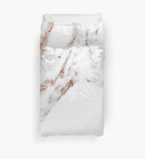 Rose gold vein marble Duvet Cover