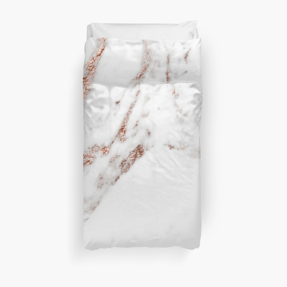 Rose gold vein marble Duvet Cover