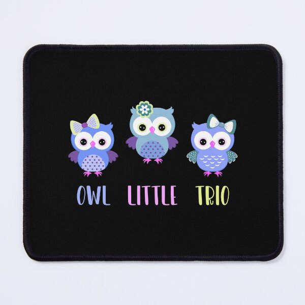 Item preview, OWL Little Trio (Blue Girls on Black) Maternity & Baby Wear Incl. designed and sold by PawsitiveMum.