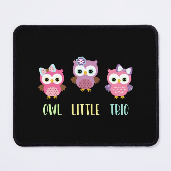 Item preview, OWL Little Trio (Pink Girls on Black) Maternity & Baby Wear Incl. designed and sold by PawsitiveMum.