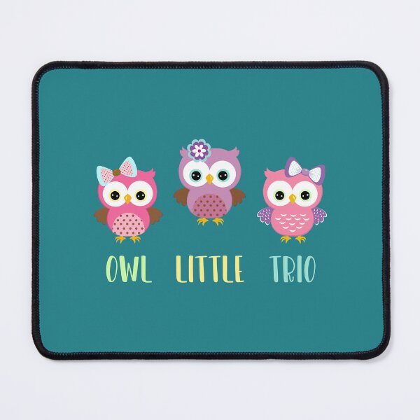 Item preview, OWL Little Trio (Pink Girls on Teal) Maternity & Baby Wear Incl. designed and sold by PawsitiveMum.